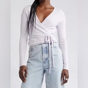 Chic White Wrap Blouse